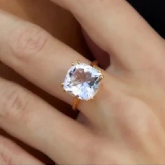 Savvy Cie 18K Over Silver 4.87 ct. Pink Amethyst Statement Ring Gemstone 6 NEW - Picture 2 of 2